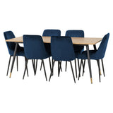 Wooden Dining Table With 6 Avery Dining Chairs - Hamilton