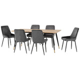 Wooden Dining Table With 6 Avery Dining Chairs - Hamilton