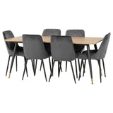 Wooden Dining Table With 6 Avery Dining Chairs - Hamilton