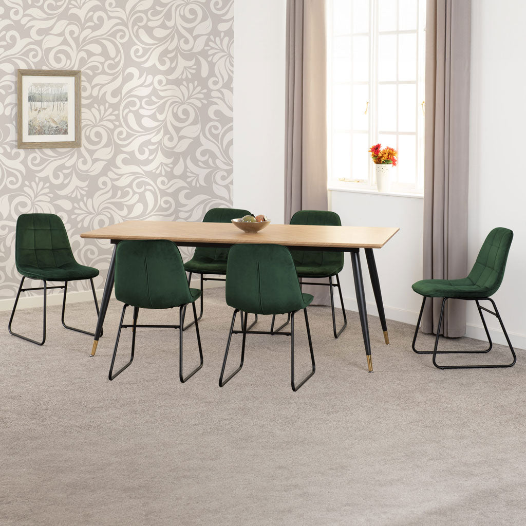 Wooden Dining Table With 6 Lukas Dining Chairs - Hamilton