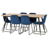 Wooden Dining Table With 6 Lukas Dining Chairs - Hamilton