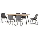 Wooden Dining Table With 6 Lukas Dining Chairs - Hamilton