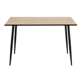 Wooden Dining Table in Oak With 4 Celia Light Grey Dining Chairs - Wilma