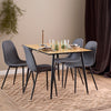 Wooden Dining Table in Oak With 4 Celia Light Grey Dining Chairs - Wilma