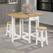 Wooden Dining Table Oval Drop Leaf With 2 Dining Stools - Corona