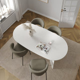 Wooden Dining Table in Oval for 4 People - Family