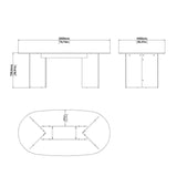 Wooden Dining Table in Oval for 4 People - Family