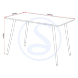 Wooden Dining Table for 4 People Rectangular - Barley