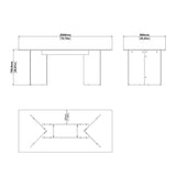 Wooden Dining Table in Rectangular for 4 People - Family
