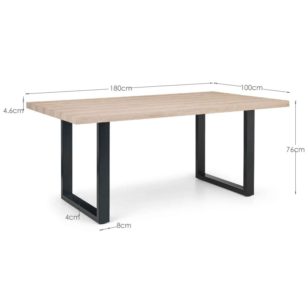 Wooden Dining Table Rectangular for 4 to 6 People - Berwick