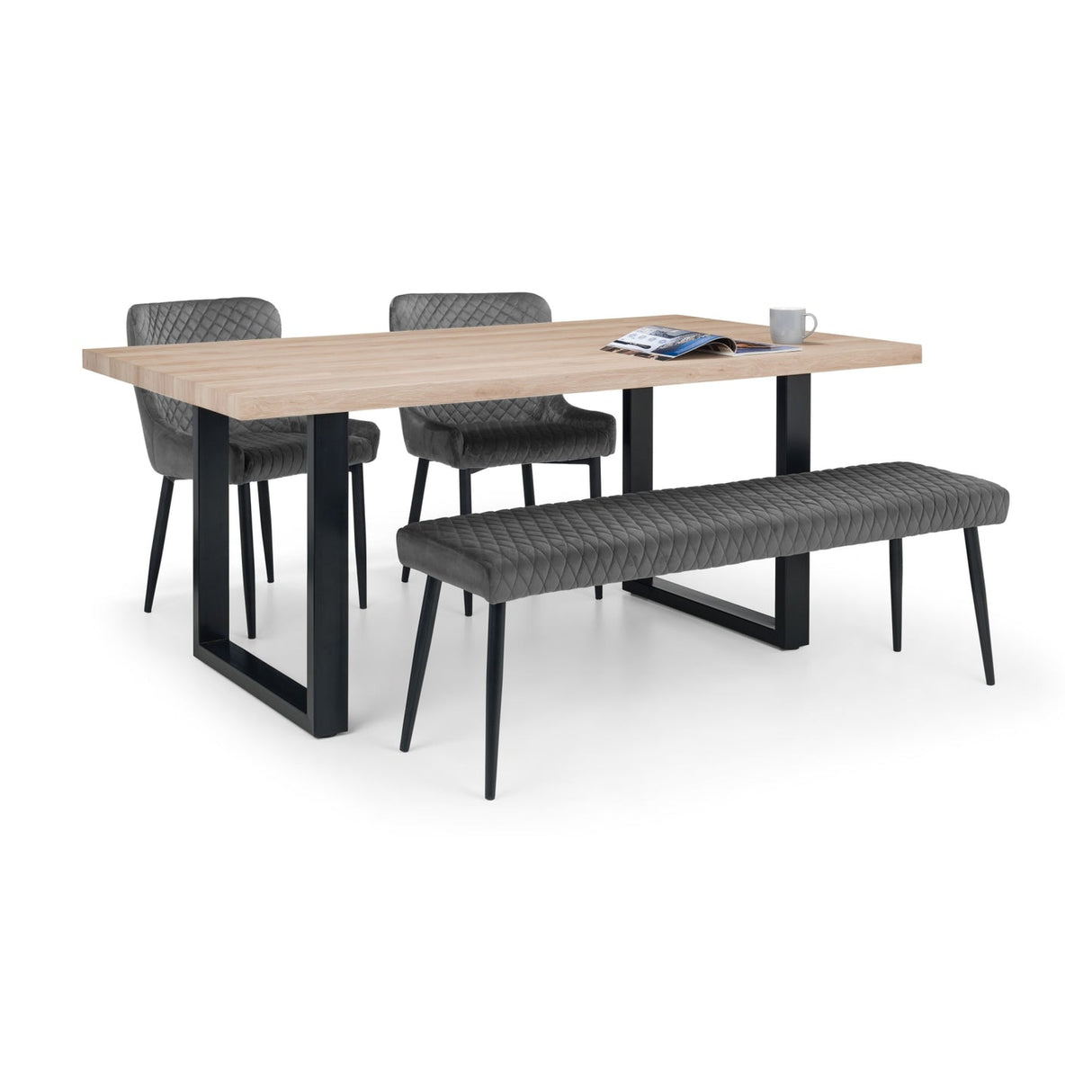 Wooden Dining Table Rectangular for 4 to 6 People - Berwick