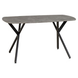 Wooden Dining Table Rectangular in Concrete Grey With 4 Avery Chairs - Athens