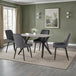 Wooden Dining Table Rectangular in Concrete Grey With 4 Avery Chairs - Athens