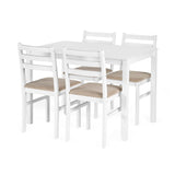 Wooden Dining Table Rectangular With 4 Chairs - Keats