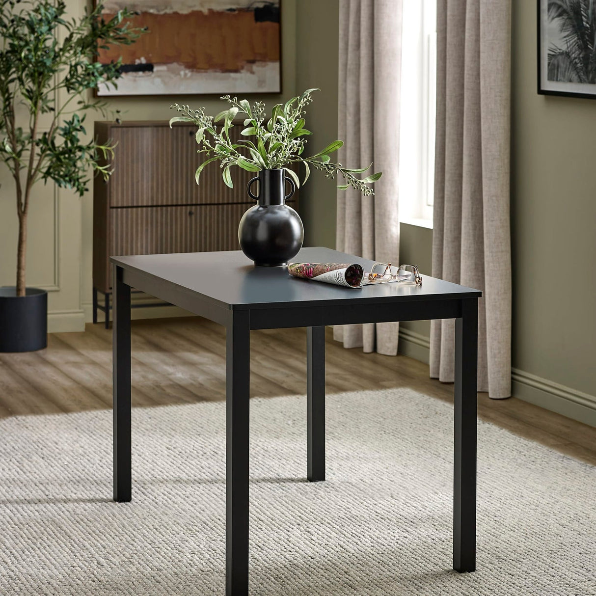 Wooden Dining Table Rectangular With 4 Chairs - Keats