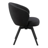 Wooden Dining Table Round With 4 Arlene Black Dining Chairs - Soli