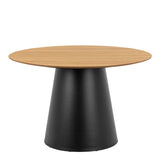Wooden Dining Table Round With 4 Darlene Dining Chairs - Soli