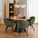 Wooden Dining Table Round With 4 Darlene Dining Chairs - Soli