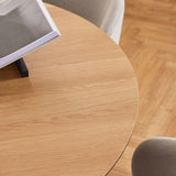 Wooden Dining Table Round With 4 Darlene Dining Chairs - Soli