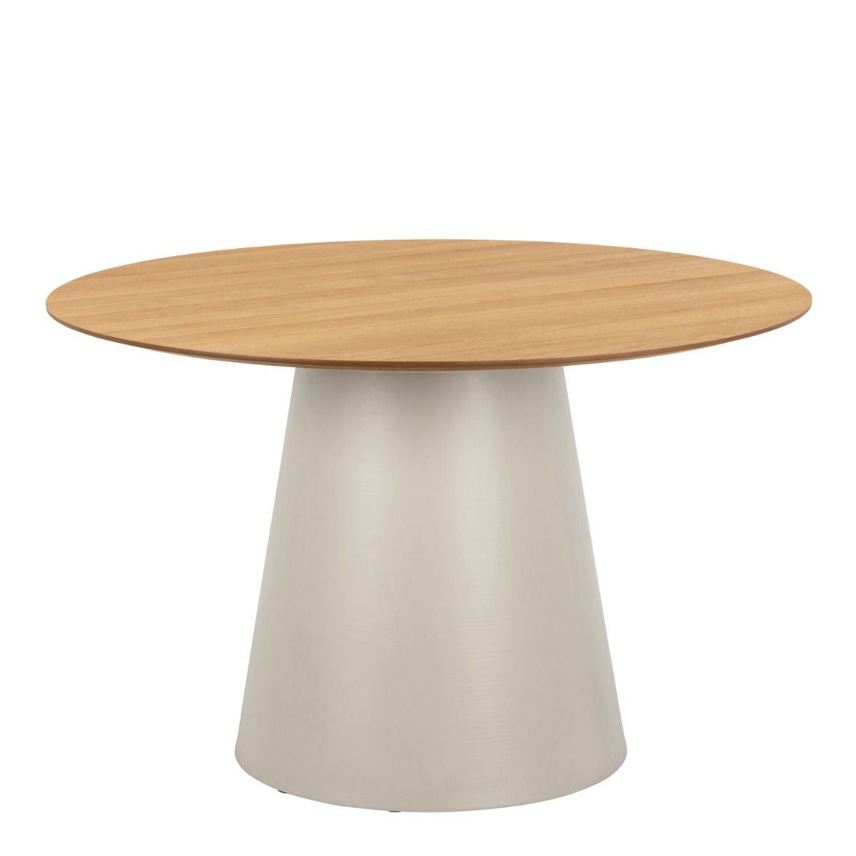 Wooden Dining Table Round With 4 Ella Beige Dining Chairs - Soli