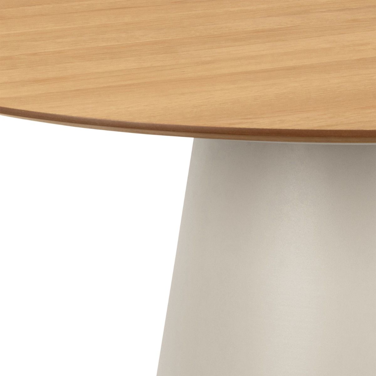Wooden Dining Table Round With 4 Ella Beige Dining Chairs - Soli