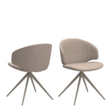Wooden Dining Table Round With 4 Ella Beige Dining Chairs - Soli
