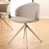 Wooden Dining Table Round With 4 Ella Beige Dining Chairs - Soli