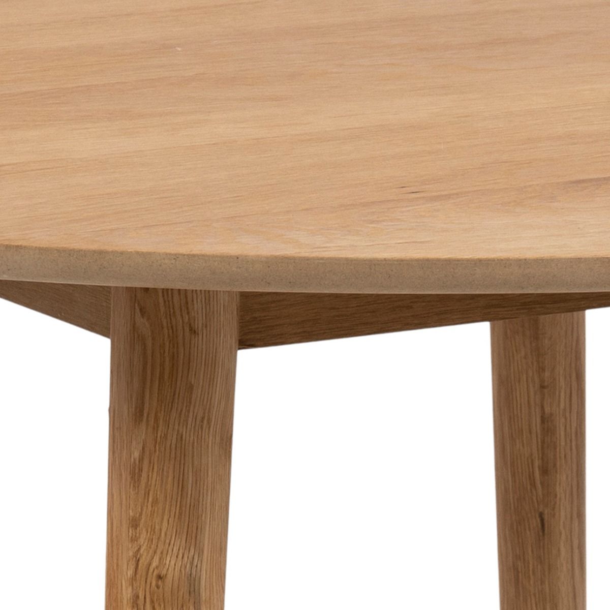 Wooden Dining Table Round With 4 Femke Olive Green Dining Chairs - Nagano