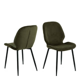Wooden Dining Table Round With 4 Femke Olive Green Dining Chairs - Nagano