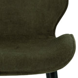 Wooden Dining Table Round With 4 Femke Olive Green Dining Chairs - Nagano