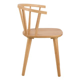 Wooden Dining Table Round With 4 Ida Oak Dining Chairs - Nagano