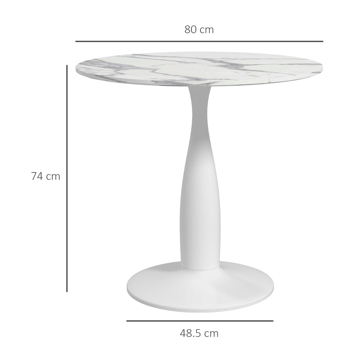 Wooden Dining Table Round for 4 People - Velmora