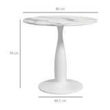 Wooden Dining Table Round for 4 People - Velmora