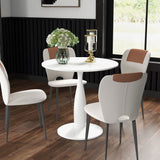 Wooden Dining Table Round for 4 People - Velmora