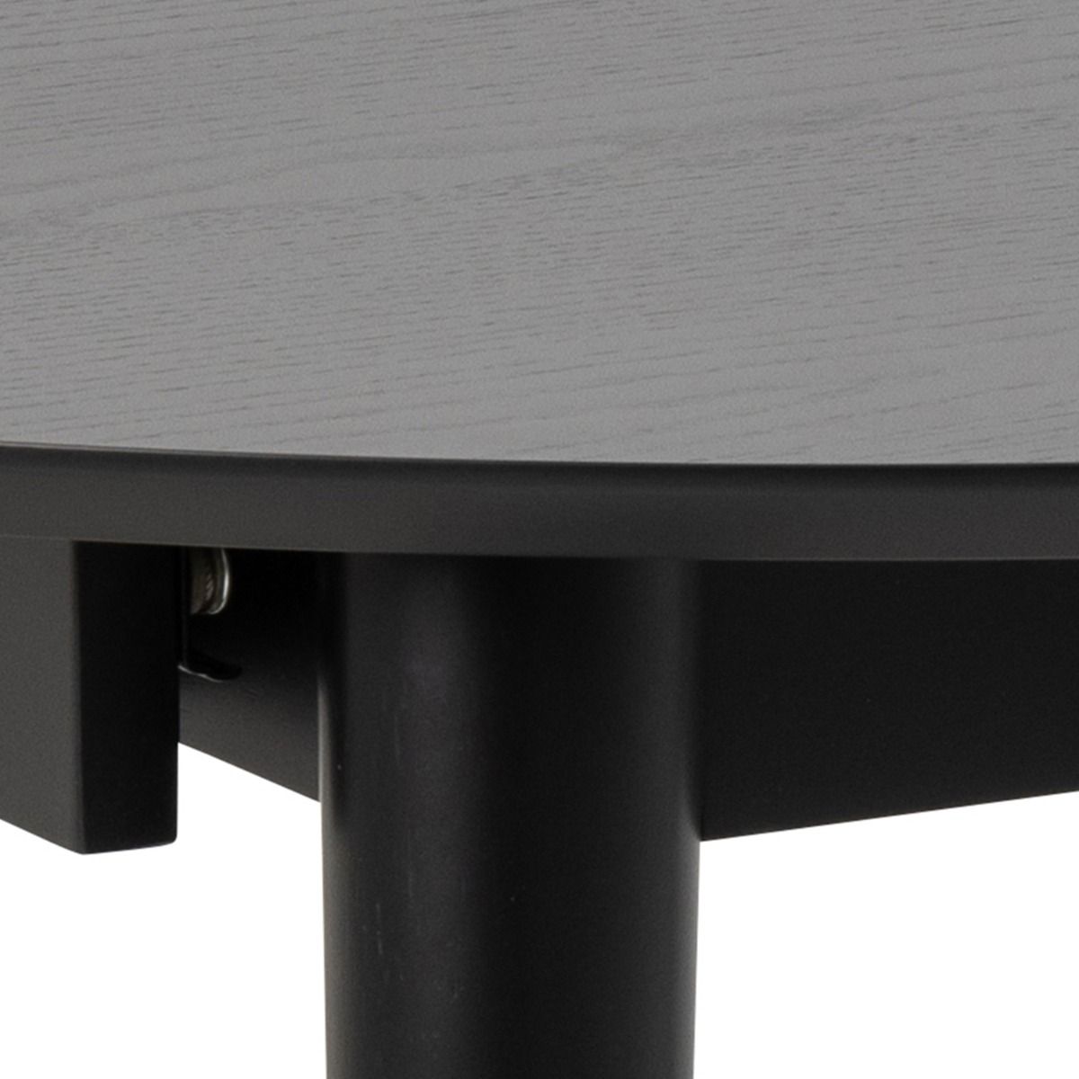 Wooden Dining Table Round Extending With 4 Cassandra Black Dining Chairs - Montreux