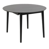 Wooden Dining Table Round Extending With 6 Cassandra Black Dining Chairs - Montreux