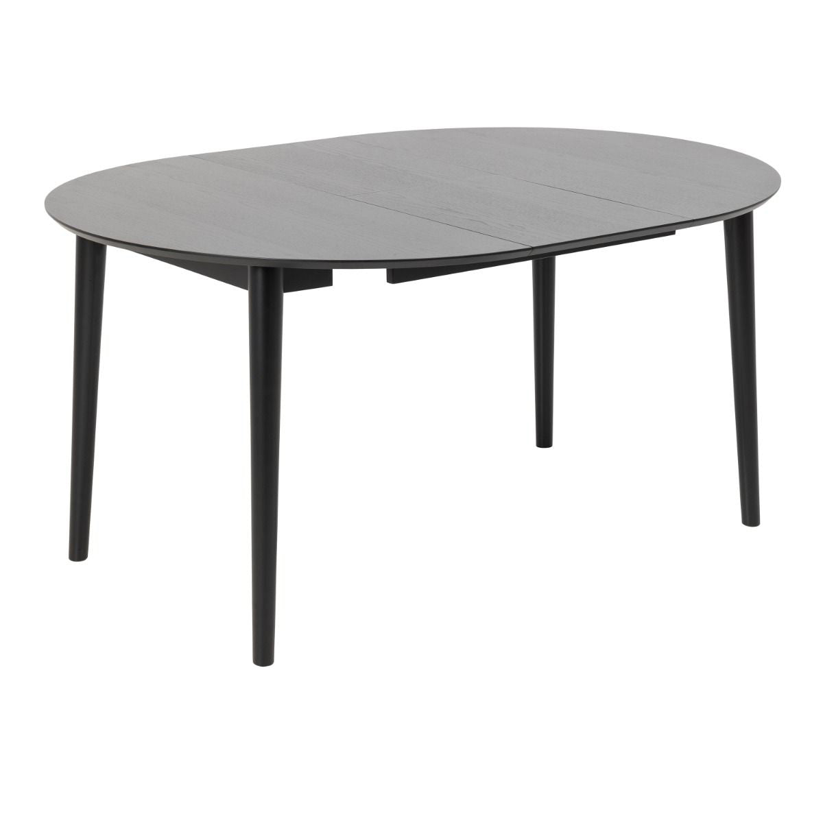 Wooden Dining Table Round Extending With 6 Cassandra Black Dining Chairs - Montreux