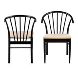 Wooden Dining Table Round Extending With 6 Cassandra Black Dining Chairs - Montreux