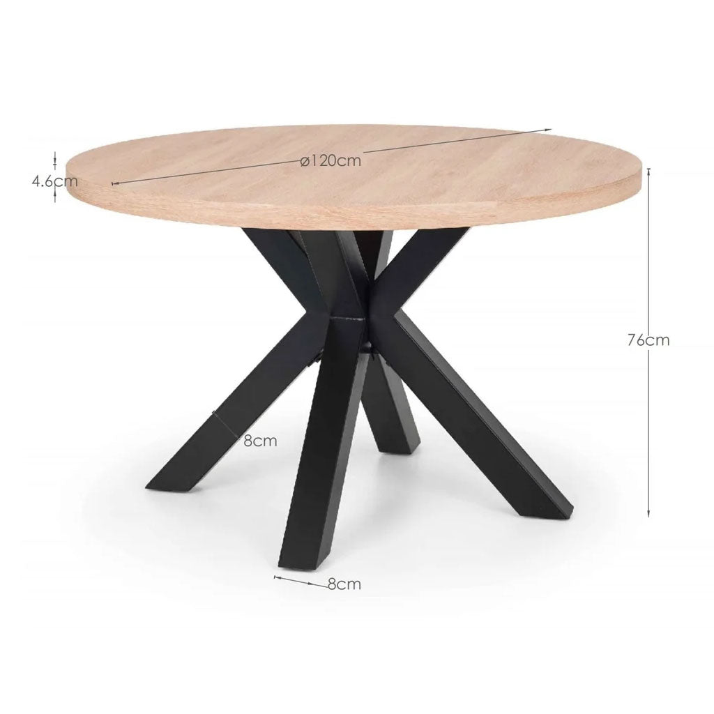 Wooden Dining Table Round for 4 People - Berwick