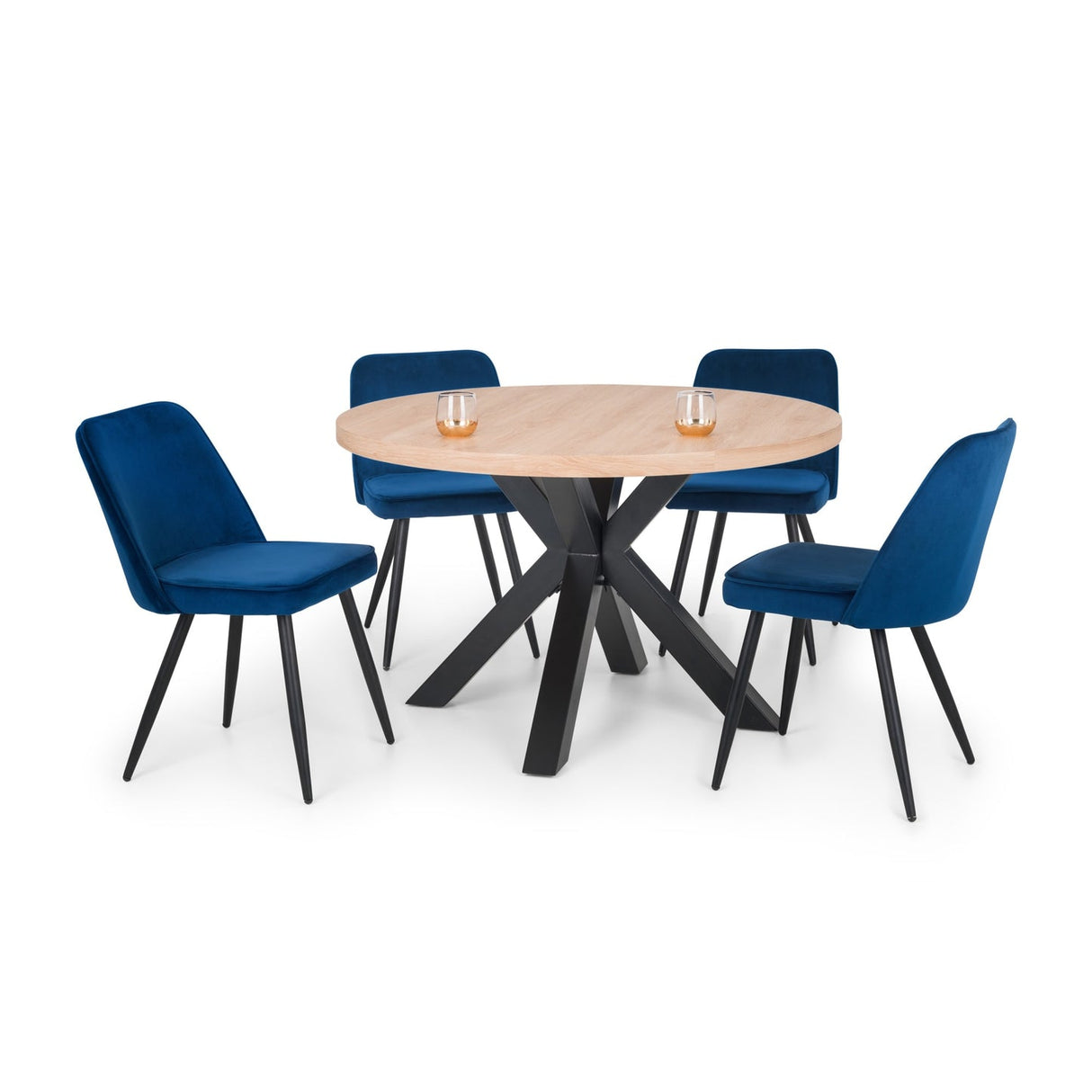 Wooden Dining Table Round for 4 People - Berwick