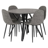 Wooden Dining Table Round With 4 Chairs - Athens