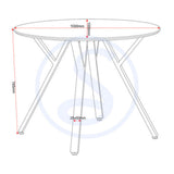 Wooden Dining Table Round With 4 Chairs - Athens