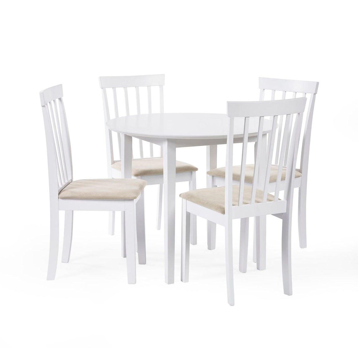 Wooden Dining Table Round With 4 Chairs - Orwell