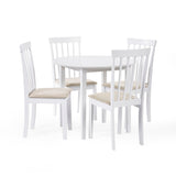 Wooden Dining Table Round With 4 Chairs - Orwell