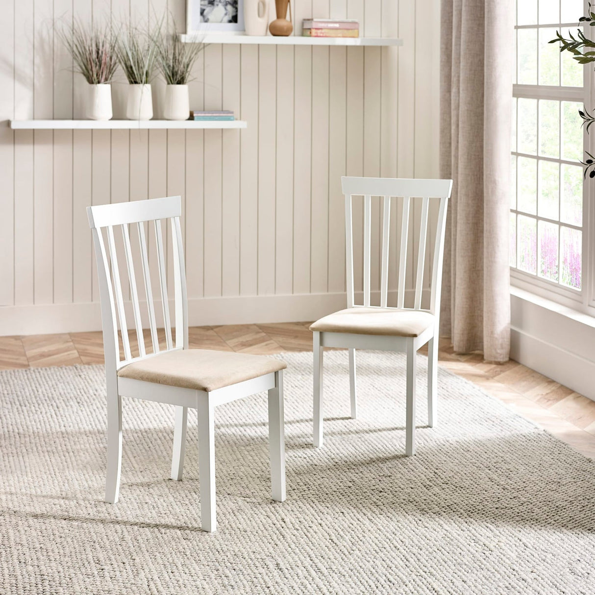 Wooden Dining Table Round With 4 Chairs - Orwell