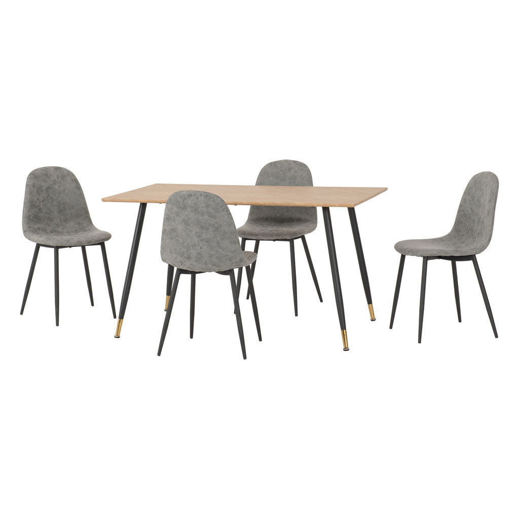 Wooden Dining Table With 4 Athens Dining Chairs - Hamilton