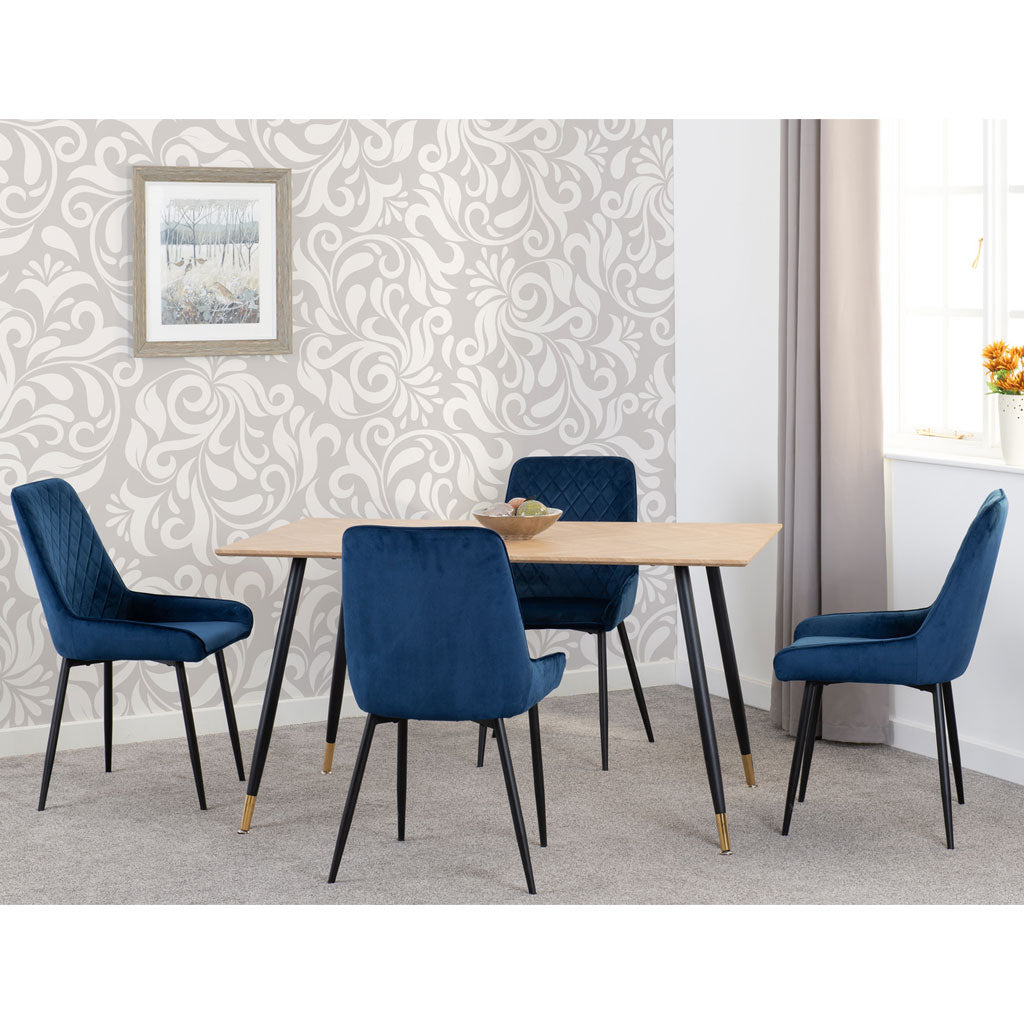 Wooden Dining Table With 4 Avery Dining Chairs - Hamilton