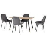 Wooden Dining Table With 4 Avery Dining Chairs - Hamilton