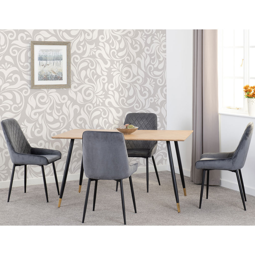 Wooden Dining Table With 4 Avery Dining Chairs - Hamilton