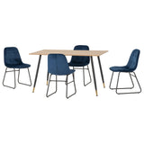Wooden Dining Table With 4 Lukas Dining Chairs - Hamilton